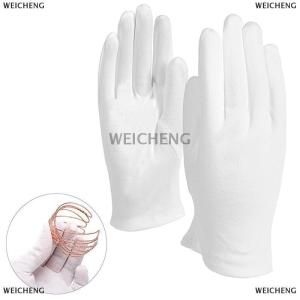 [COD] WEICHENG 4Pairs White Gloves Cotton Soft Thin Jewelry Inspection Work Gloves
