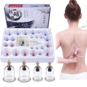 家居拔罐器 24pcs Suction Cups Chinese Traditional Treatment Gua Sha Cans TCM Vacuum Cupping Set Slimming Body Massage Jars