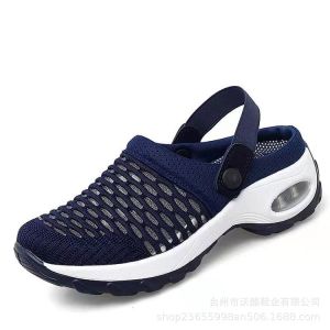 2026 Summer Mesh Hollow Sports Thick-Soled Closed-Toe Sandals Lightweight Plus Size Wedge Sandals For Women In Stock