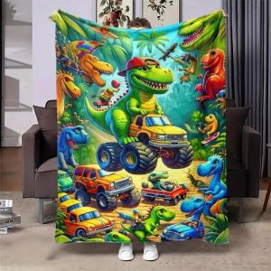 Flannel Air Conditioning Blanket  Extra Large Blanket Double-Sided Fleece Double-Layer Thickened Printed Fabric Blanket Cartoon Print Blanket