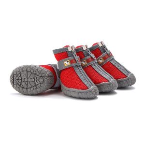 HamshMoc Dog Shoes Reflective Soft Dog Puppy Boots With Anti-Slip Sole Paw Protector Dog Sport Boots For Pet Walking 4pcs