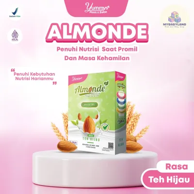 ALMONDE PREMIUM ALMOND Susu Almond Milk Yummys | Asi Booster | Untuk Program Hamil Hingga Usia Kehamilan 6 bulan | Kandungan Asam Folat | Almond Premium