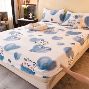 Thicken Warm Soft Flannel Quilted Elastic Mattress Cover Winter Velvet King Queen Bed Sheet Mattress Protector Cover Bedspread