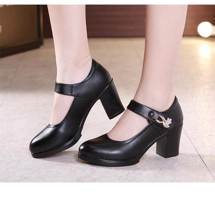 [HCM]Giày cao gót quai dán đính đá cao cấp | Lazada.vn