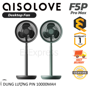 Quạt tích điện Aisolove F5P Max - dung lượng pin 10000mah Thời gian sử dụng lên đến 23 giờ tăng giảm chiều cao