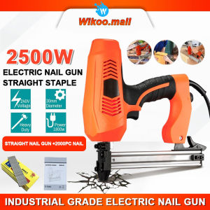 220V Electric Nail Gun Furniture Woodworking Stapler Tacker Electric Stapler Gun Heavy Duty Air Nailer Fits Max 25mm Nail for Wood For Woodworking Hand Tool