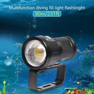 Seafrogs MK-17 Handheld Tactical Flashlight Waterproof 80 Meters 5000 Lumen Diving Scuba Torch with White Red Blue Light Color Video Lamp for Under Water Deep Sea Cave