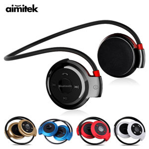 Available Stock+FREE Aimitek Sport Wireless Bluetooth Headphones Stereo Earphones Mp3 Music Player Headset Earpiece Micro SD Card Slot Handsfree Mic