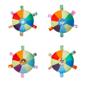 จานบินสำหรับสุนัขเล่นสนุกจานบินผ้ากำมะหยี่สีรุ้งแสนสนุกสำหรับในร่มและกลางแจ้ง