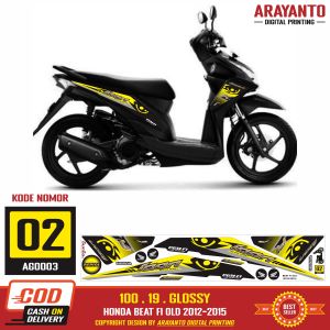 Stiker Striping Honda Beat FI Old Lama 2013-2015 Variasi Decal ARS003 Mata Icon