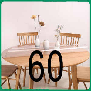(1mm Round)PVC Dining Coffee Table Crystal Protector Customizable Waterproof Oil Resistant Soft Glass Desk Plastic Protective Pad Kitchen Tablecloth Cover Anti-scald Anti-oil