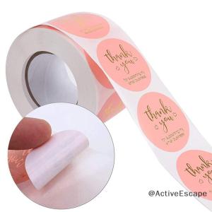 ActiveEscape 500pcs Thank You Round Sticker Scrapbook Letter Handmade Stickers Seal Labels Stickers Wedding Gift Flower Decoration