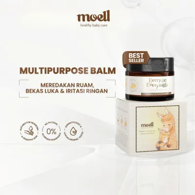 Moell Multipurpose Balm 30gr - Krim Bayi Meredakan Ruam & Iritasi