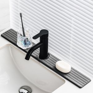 XENMART 1Pairs Diatomite Stone Faucet Mat Super Absorbent Quick Dry Drainage Mat Durable Non-Slip Sink Splash Guard for Kitchen Sink