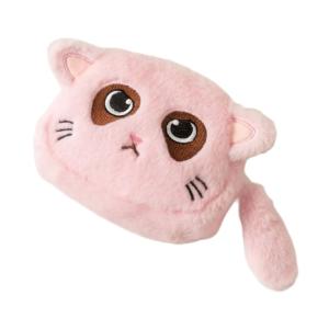 Cats Shaped Purse Small Wallet Cosmetic Items Bag Change Purse Plush Pouch with Zippers Makeup Bag for Womens