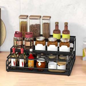 Kitchen Organizer 3 Tier Pull Out Shelf Spice Rack Desktop Spice Bottle Rack Space Saving