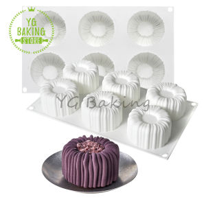 Dorica Striped Round Pudding Silicone Mousse Mold DIY Dessert Chocolate Mould Valentines Day Cake Decorating Tools Bakeware