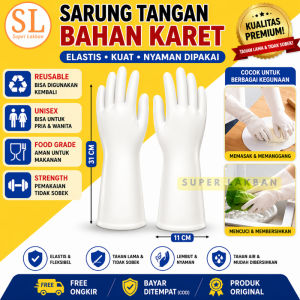 Sarung Tangan Karet Tebal Anti Air Sarung Tangan Silikon Cuci Piring Dapur Pemakaian Serbaguna Ukuran Untuk Pria & Wanita