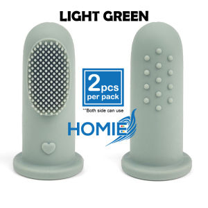 HOMIE Food-Grade Baby Finger Toothbrush / Both sides can to clean baby’s teeth & gums【2pcs per pack】