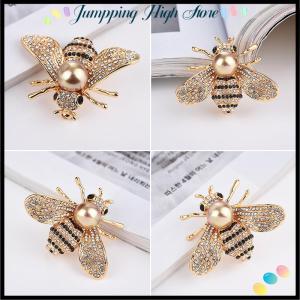【Jumpping】 Buy 4 get 4% แมลงชุดเข็มกลัดที่ละเอียดอ่อนผึ้งน้อยเข็มกลัดคริสตัลพลอยเทียม Pin เครื่องประดับ💓💓💓