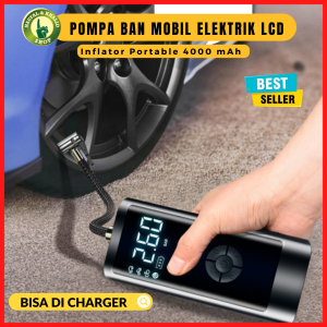 pompa ban mobil elektrik LCD display portable 4000 mAh