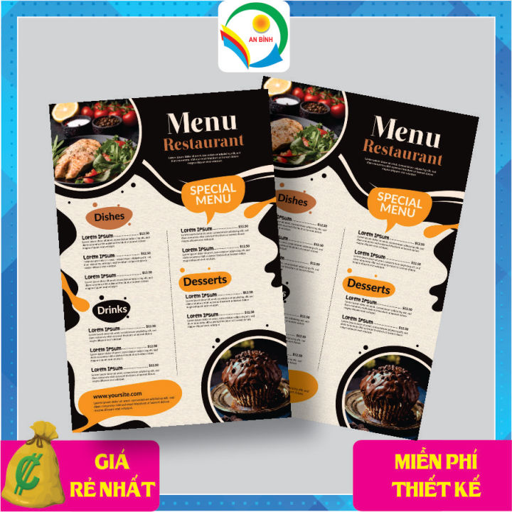 In Menu giấy C300 ép plasstic theo yêu cầu, chống nước, giá bình dân ...