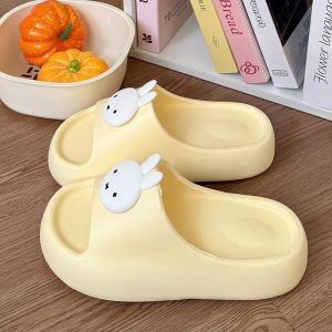 [Free Shipping] 5.0 Thick-Soled Cute Miffy Rabbit Eva Slippers For Women Summer Outdoor Wear Dormitory Non-Slip Home Use Height-Increasing Soft-Soled Sandals