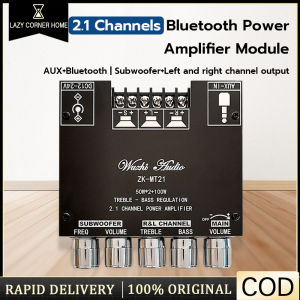 subwoofer amplifier ZK-MT21 2.1 channel bluetooth 5.0 subwoofer power amplifier board 50WX2+100W high power audiofitting
