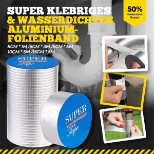 SALE tape sealant waterproof for roof ORIGINAL Aluminum Foil Butyl Rubber Tape Self Adhesive High Temperature Resistance Waterproof for Roof Repair Stop Leak Sticker Tape (5CM X 5M / 10CM X 5M / 15cm X 5M) super tape original