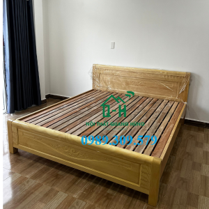 GIƯỜNG GỖ SỒI TỰ NHIÊN CAO CẤP - GIAO HỎA TỐC - LẮP ĐẶT TẠI NHÀ