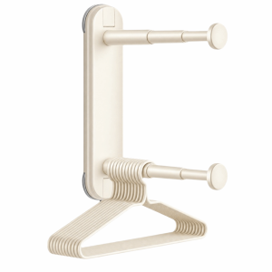 PARKOUR Suction Cup Hanger Organizer Stacker Double Layer Telescopic Clothes Hanger Storage Multi Functional Non Marking Clothes Rack Organizer Home Use