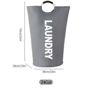 Collapsible Laundry Basket Foldable Storage Hamper Oxford Fabric Large Capacity Waterproof Durable for Bathroom Bedroom Clothes Organizer with Handle Space Saving Portable Heavy Duty for Home