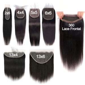 Straight 13x6 Lace Frontal Only 360 Lace Brazilian Virgin Human Hair 2x6 Lace Closure 4x4 5x5 Transparent Swiss Lace Closure2026