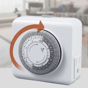 TIMES LORD 30-Minute Intervals Mechanical Timer 15A 1250W 24-Hour Cycle Outlet Timer Timing Socket Overload Protection Automatic Shutdown Timer Daily On/Off Cycle