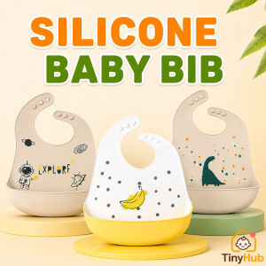 Food Grade Silicone Toddler Feeding Bib Adjustable Soft Waterproof Bib Stain Proof for Baby Weaning