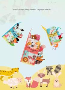 HOT Selling Local Seller Baby Educational Soft Cloth Book Kids Animals Tails Book Fabric Material Washable Binding Sensory High Contrast Cloth Book Set