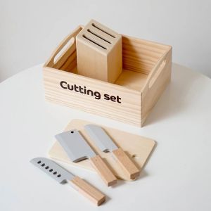 Wooden Pretend Play Kitchen Toys Cutting Food Accessories Set Fruit Vegetable Bakery Meat fish Early Educational Cognition Toys2026