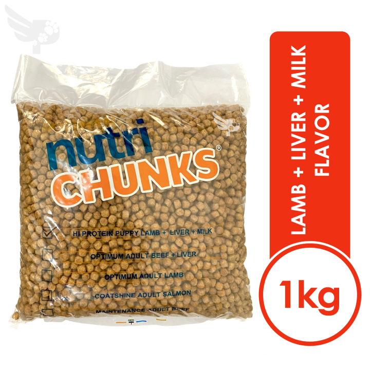 NUTRI CHUNKS HI-PROTEIN PUPPY 1kg REPACKED (LAMB CHICKEN LIVER