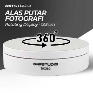 COD TaffSTUDIO Alas Putar Fotografi Rotating Display Stand Base 13.5cm - BK360 / alas putar fotografi produk papan putar display rotating foto baterai USB ukuran 30 derajat maksimal 4kg diameter 13cm terbaik terlaris baru cermin studio bagus baru viral