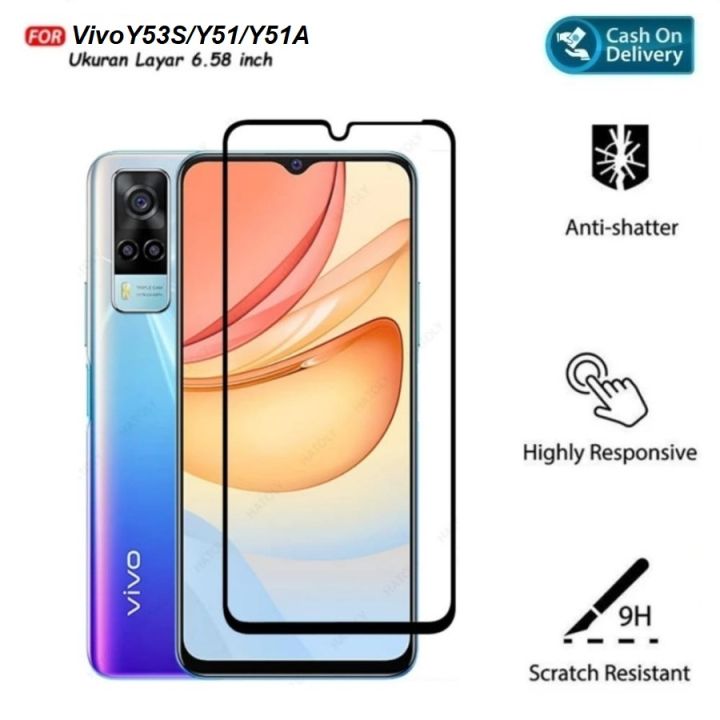 Tempered Glass Vivo Y53S Y51 Y51A Y12 Y15 Y17 Y19 Anti