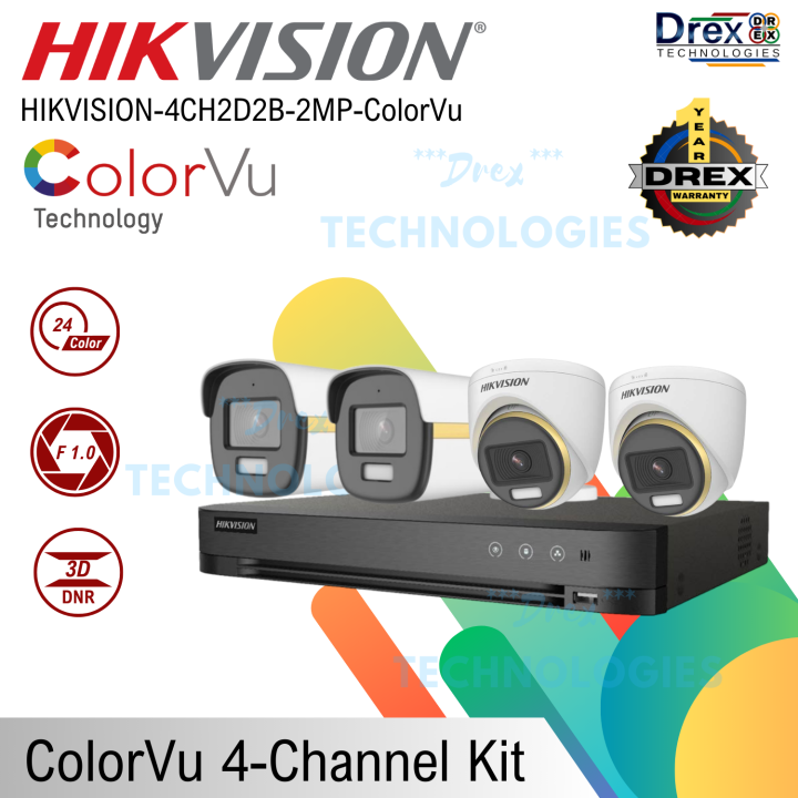 Hikvision TVI-4CH2D2B-2MP ColorVu 4Channel Package Kit | Lazada PH