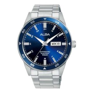 ALBA ORIGINAL - ALBA AL4593 X1 ALBA AL4593X1 - AUTOMATIC - Men CT - Silver - Stainless Steel - Diameter 4.3CM- Water Resist 100 Meter - Jamdunia / Jam dunia JD18 # Jam Tangan Pria Jam Pria Jam Tangan Anti Air + ALBA AL45 93 AL 45 93 X1 AL4 S003