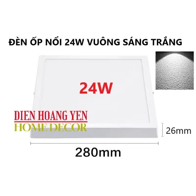 Đèn led nổi ốp trần 18w 24W vuông ánh sáng trắng-Bảo hành 12 tháng