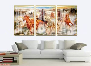 Tranh tráng gươngtranh treo tường mã đáo thành công 3d trang trí phòng khách đẹp