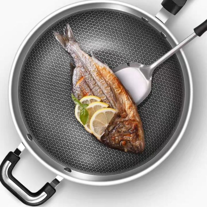 Stainless Steel Wok Pan NonStick Wok 34cm Lazada