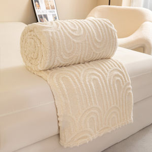 【Super low price】Ultra Soft 3D Jacquard Fleece Blanket Vintage Roman Column Striped Sofa Throw Blankets for Office Nap Travel Lightweight quilt