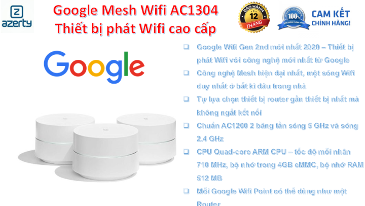 Google Wifi Gen 2 - Chính hãng- bảo hành 12 tháng | Lazada.vn