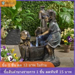 [COD] PkYeG รูปปั้นน้ำพุเรซินสำหรับตกแต่งสวนในร่ม กลางแจ้ง