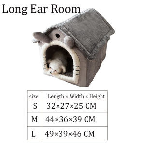 [Local Delivery] Foldable Pet Bed for Cats Dogs – Removable Washable Indoor Cat Dog House Kennel Nest