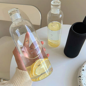 Water Cup Sport Water Bottle with Time Scale Couple Plastic Portable Water Container Anti-drop Outdoor Water Bottle